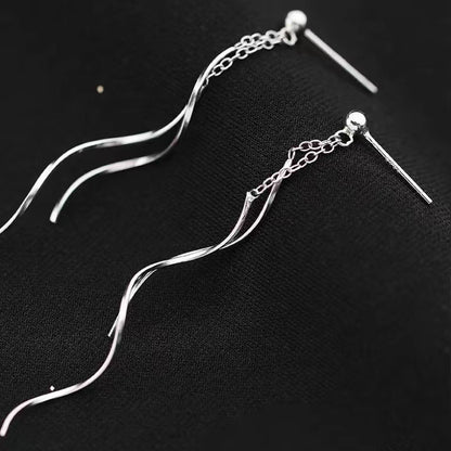 Sterling silver wavy earrings