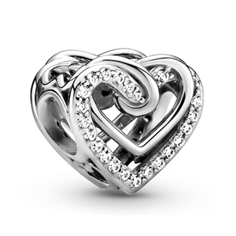 Silver diamond heart pendant