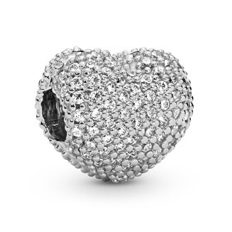 Silver diamond heart pendant