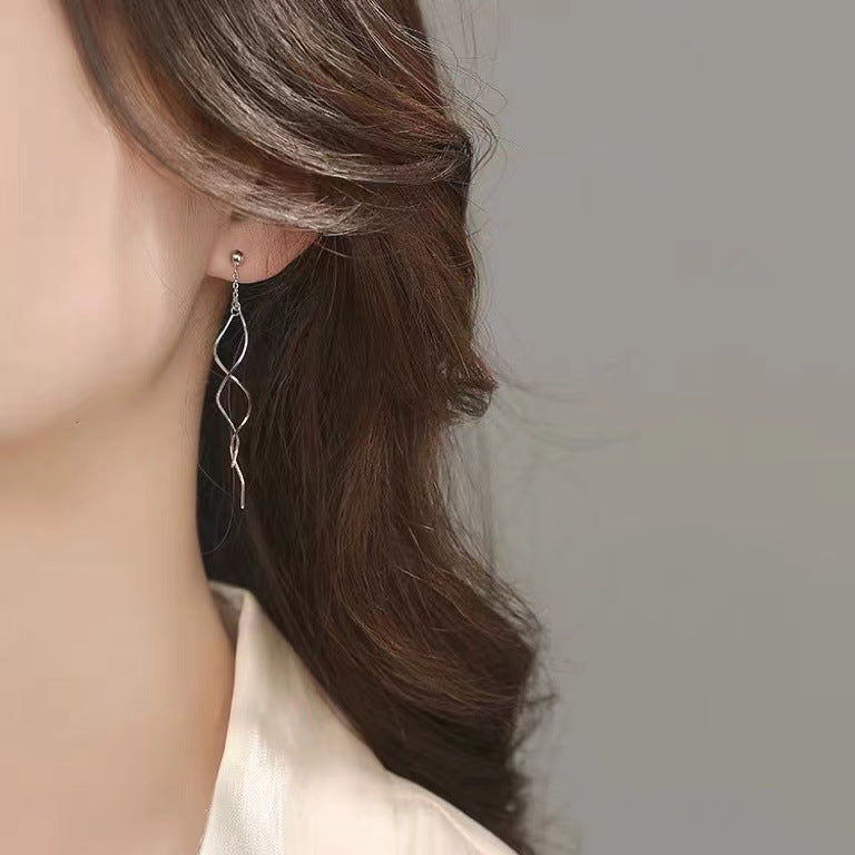 Sterling silver wavy earrings