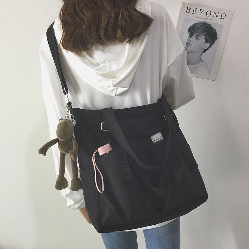 Japanese one-shoulder large bag school bag college style