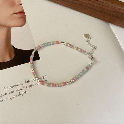 Sterling silver colorful stone necklace