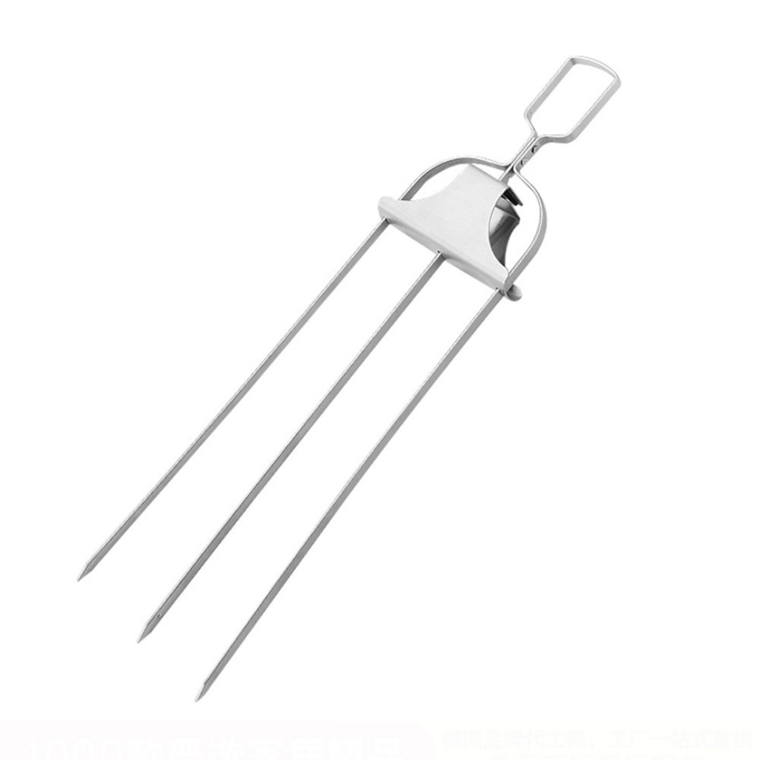 Stainless steel semi-automatic Barbecue Fork