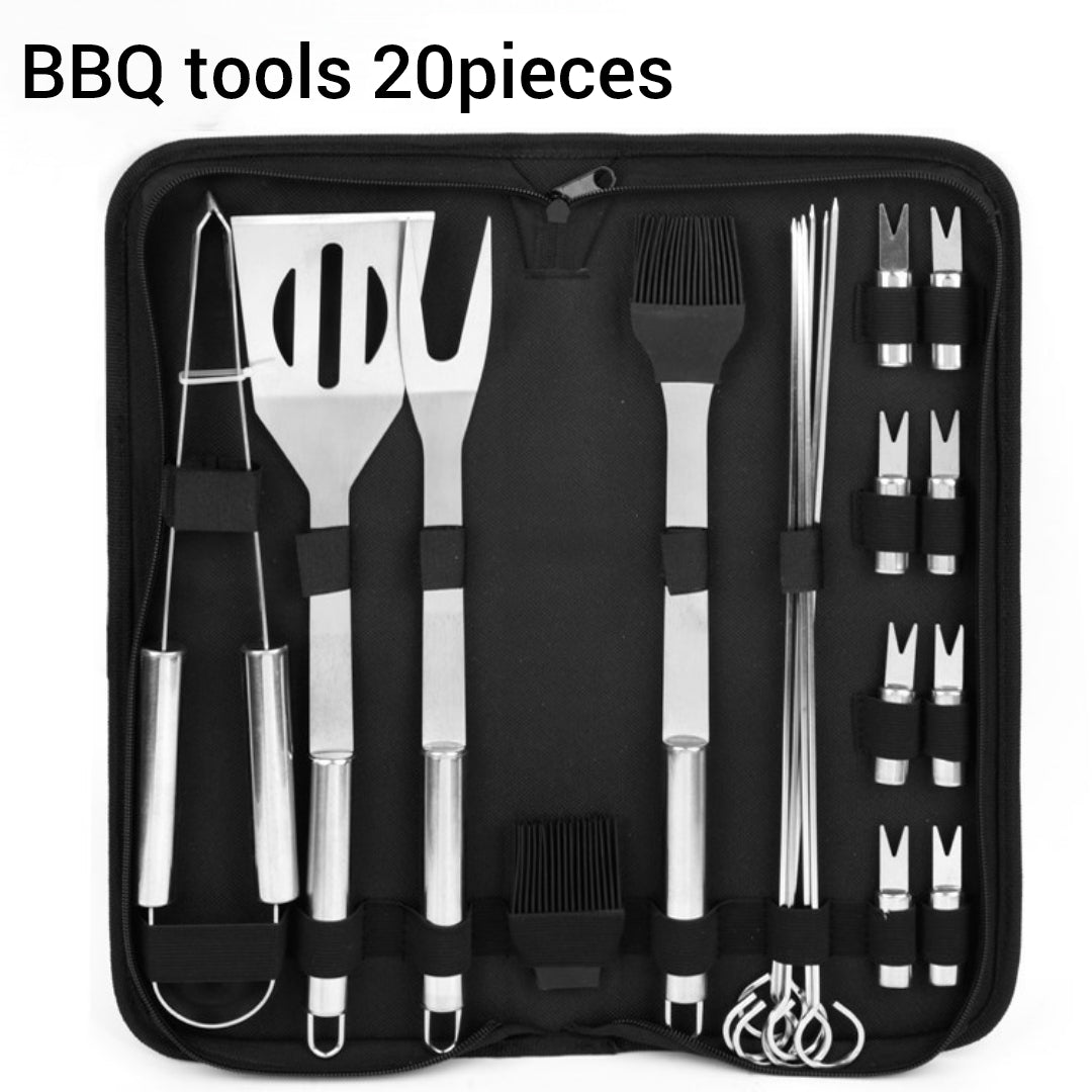 20-piece set grilling utensils