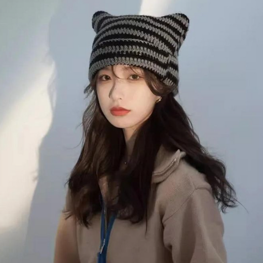 Cat Ears Knitted Winter Hat